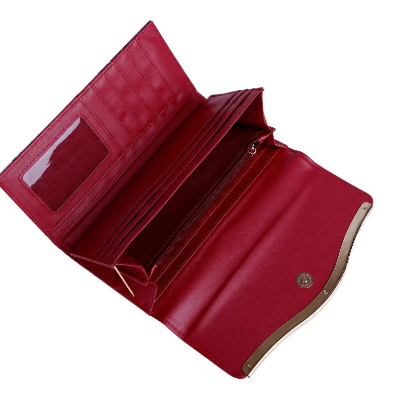 Queen Clutch Vegan Leather Luxury Wallet with Cards Slot [BGW8682]
