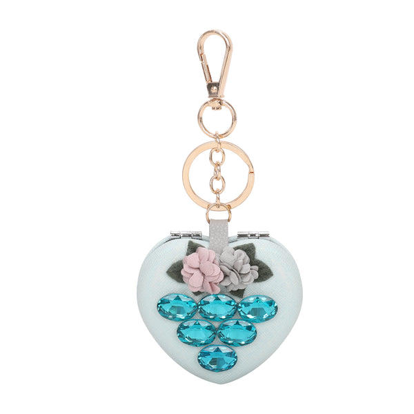 Dazzling Petal Keychain Mirror & Purse Charm Pendant [Sold in 12pcs Assorted Colors]