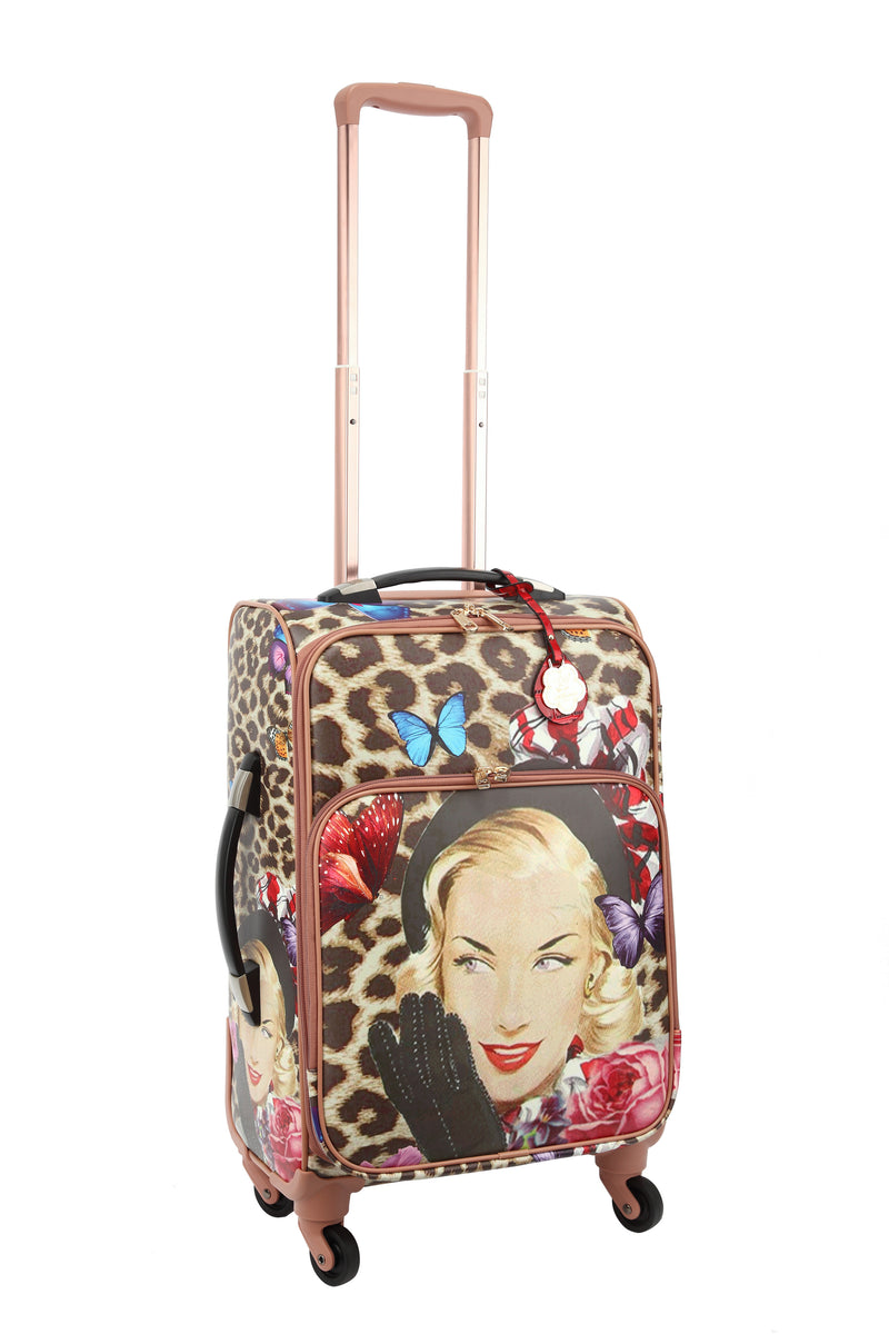 Leopard Vintage Carry on Luggage with Spinner Wheels [FJL6999]