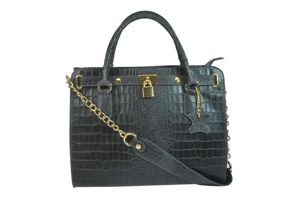 Misty Croci Chained Leather Bag - Made In Italy [YG8087]