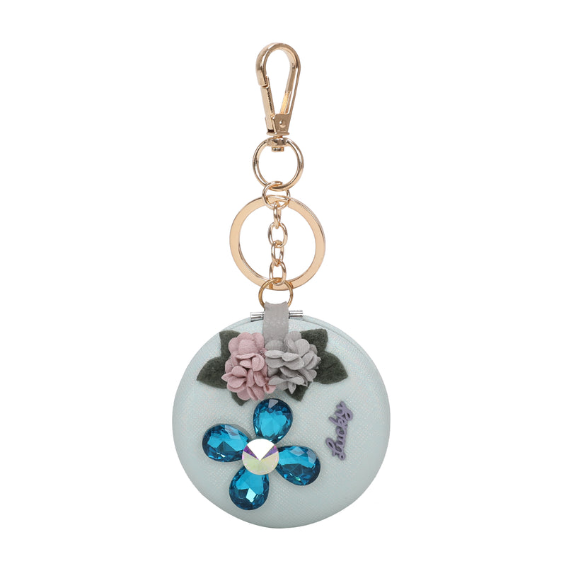Lucky Rose Mirror Keychain Charm Pendant [Sold in 12 pcs Assorted Colors]