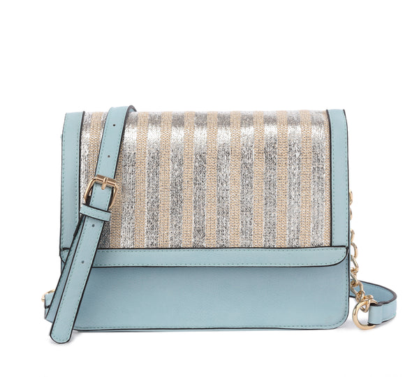 Striped Glitter Crossbody Bag – Shine Bright with Everyday Elegance