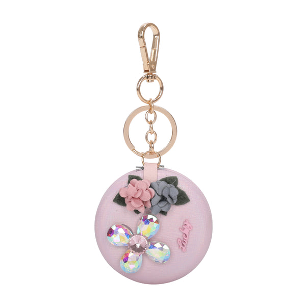 Lucky Rose Mirror Keychain & Purse Charm Pendant [Sold in 12 pcs Assorted Colors]