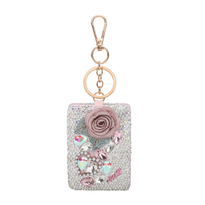 Floral Spark Mirror Keychain Charm  [Sold in 12 pcs Assorted Colors]