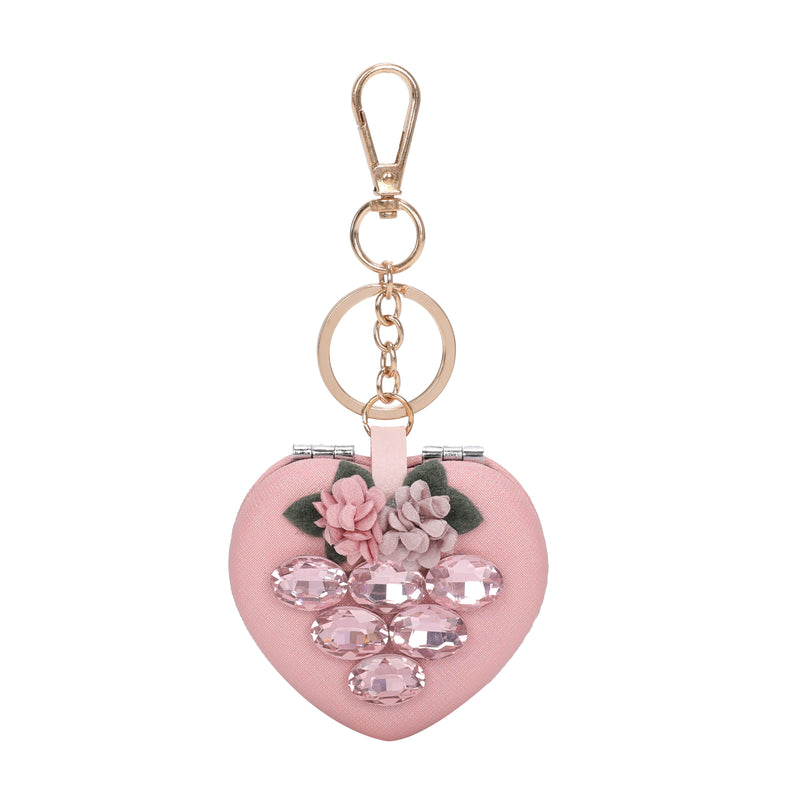 Dazzling Petal Keychain Mirror & Purse Charm Pendant [Sold in 12pcs Assorted Colors]
