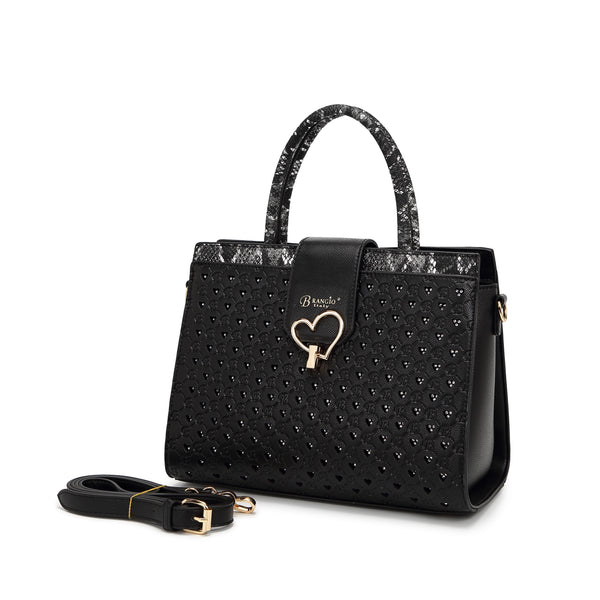 Brangio Chic Beige Heart-Patterned Tote Bag