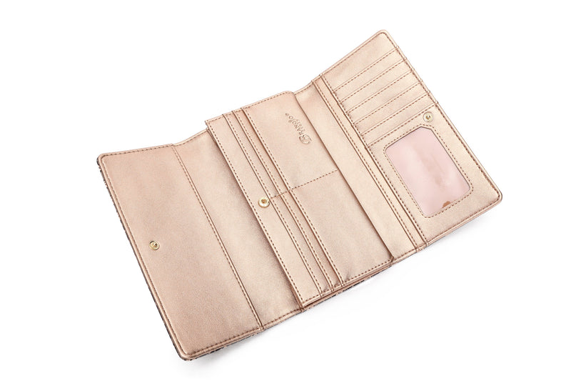 Diamond Goddess Tri-Fold Handmade Wallet with Multiple Card Pockets - Brangio Italy Collections