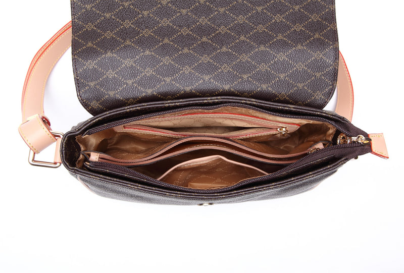 Misty Bonita Leather Crossbody Bag [MS8782-BN]