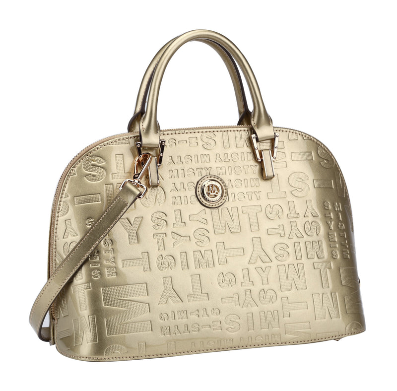 Misty Metallic Shine Top Handle Leather Bag - Made in Italy