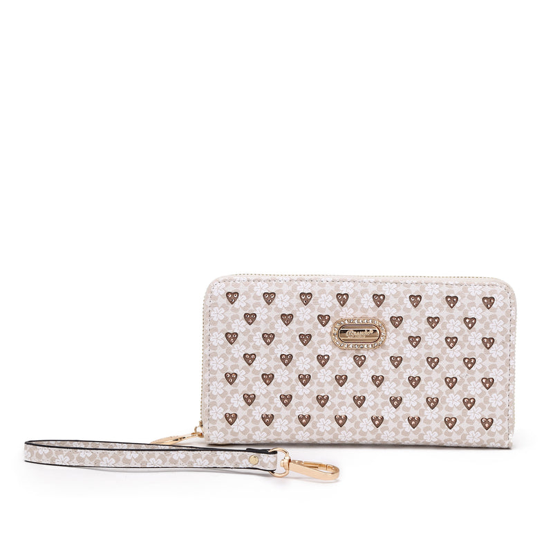 Diamond Bling Handmade Wristlet Wallet with Multiple Card Pockets - Brangio Italy Collections