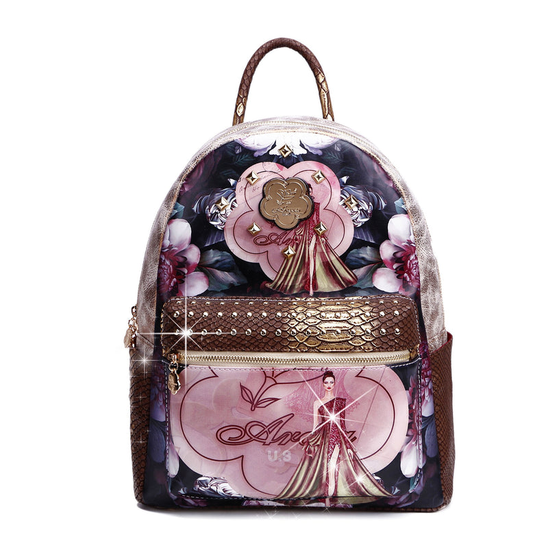 Queen Arosa Backpack with Multiple Pockets Bag - Brangio Italy Collections