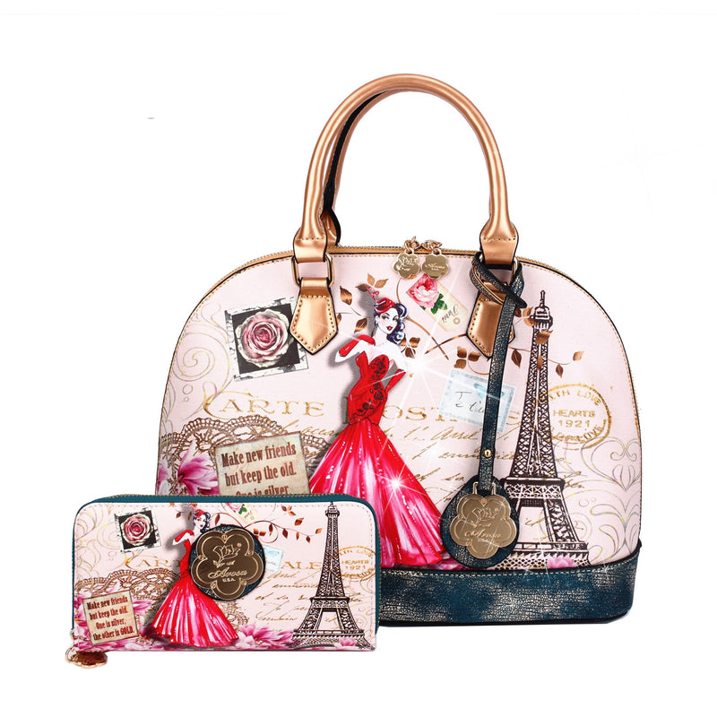 Lady Luck Women's Vintage Scratch & Stain Resistant Top-Handle Bag - Brangio Italy Collections