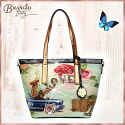 Trusti Leather Tote Bag for Women Handbag with Multiple Pockets - Brangio Italy Collections