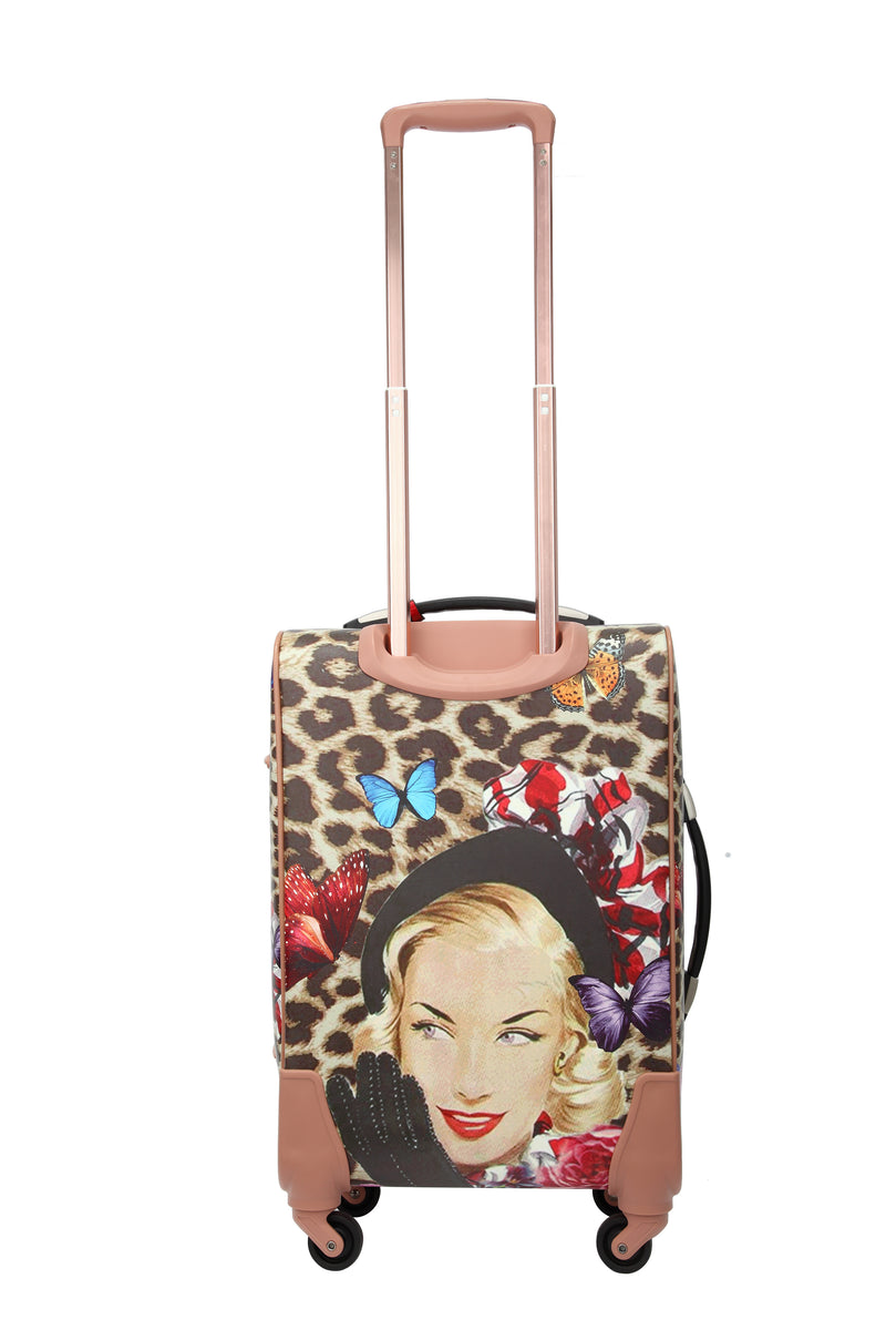 Leopard Vintage Carry on Luggage with Spinner Wheels [FJL6999]