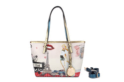 Retro Rebel Satchel Graphic Tote Bag [FH8060]