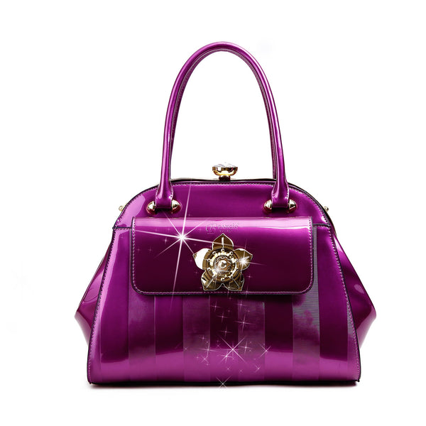 Floral Accent High-end Fashion Purses and Handbags - Brangio Italy Collections