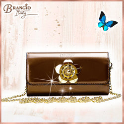 Floral Accent Womens Luxury Wallet Cell Phone Clutch - Brangio Italy Collections