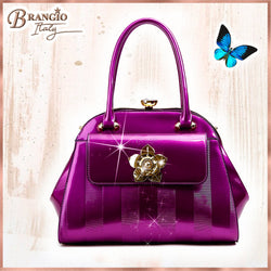 Floral Accent High-end Fashion Purses and Handbags - Brangio Italy Collections