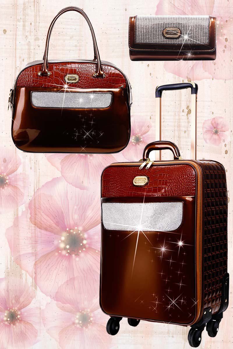 Sleek & Steady 2PC Set | Signature Away Luggage Set for Travel with Crossbody Bag - Brangio Italy Collections