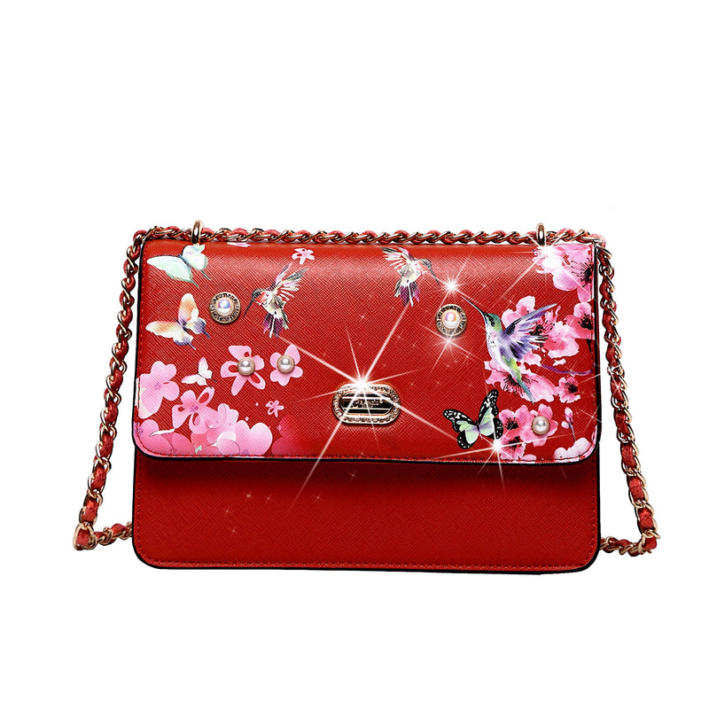 Hummingbird Retro Fashion Stains & Damage Resistant Crossbody Clutch - Brangio Italy Collections