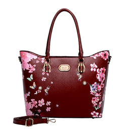 Hummingbird Bloom Vegan Leather Handle Bag + Wallet [KP6669+KPC]