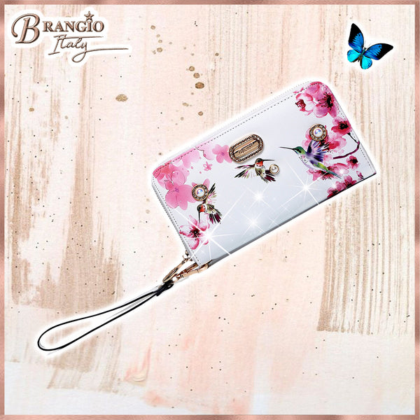 Hummingbird Vintage Wristlet Wallet for Women - Brangio Italy Collections