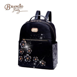 Twinkle Cosmos Floral Fashion Backpack + Wallet [KTB9558+KTC]