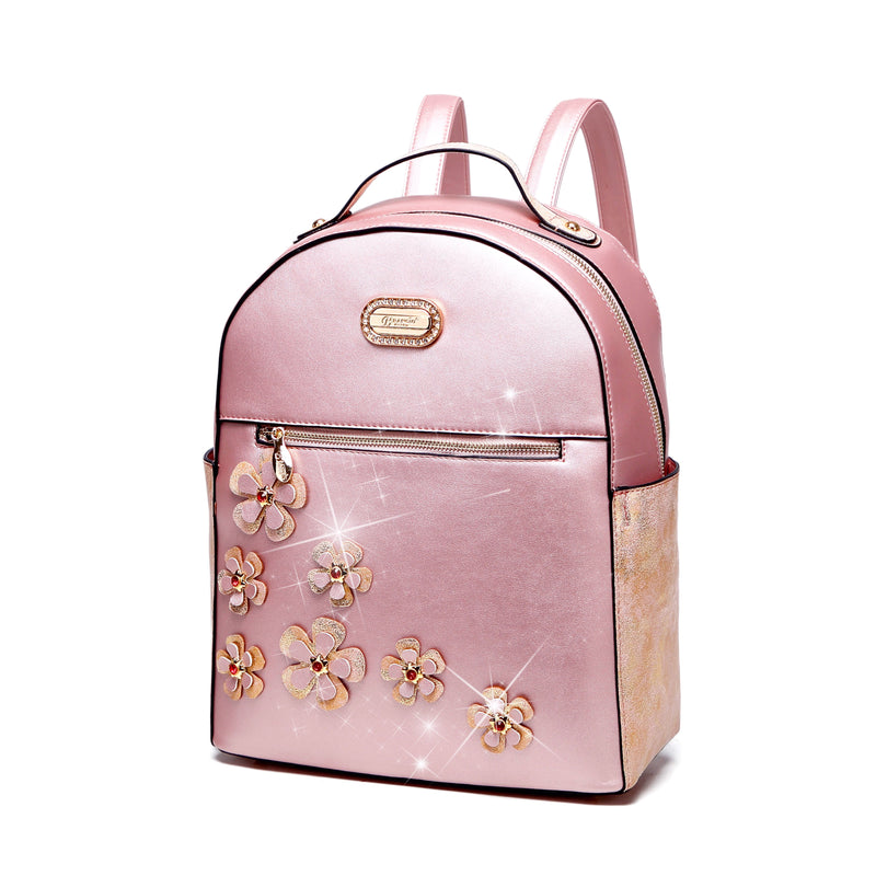 I IHAYNER Women Fashion Backpack 3PCS Mini Backpack Purse for Girls Small Backpack  Purse Leather Travel Satchel Backpack Shoulder Bag Gold Pink | SHEIN USA