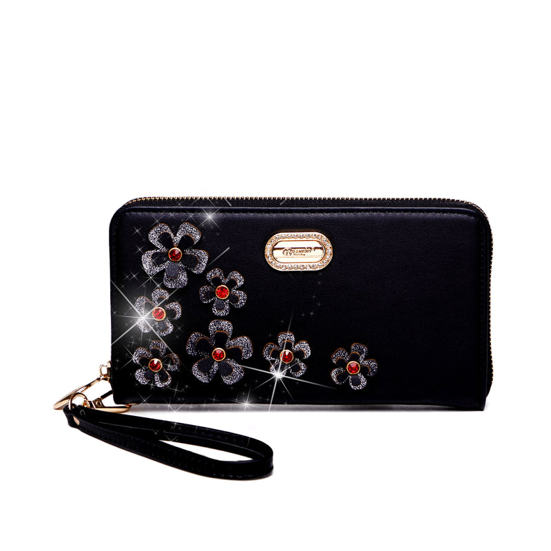 Twinkle Cosmos Florality Wristlet and Phone Holder Wallet - Brangio Italy Collections