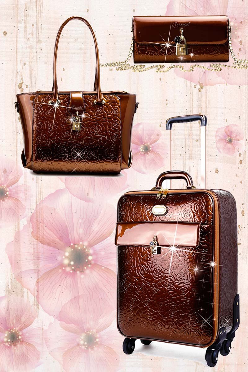 Rosy Lox 1.0 3PC Set | Luggage For Women Rolling Suitcase Travel Bag - Brangio Italy Collections