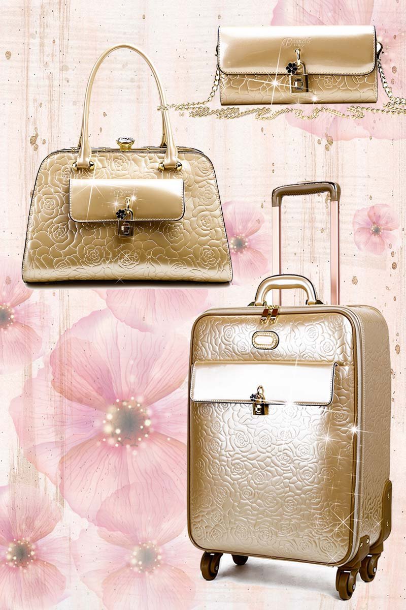 Rosy Lox 2.0 3PC Set | | Luggage For Women Rolling Suitcase Travel Bag - Brangio Italy Collections