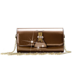 Tri-Star Evening Bridal Clutch Crossbody Bag with Chain Strap - Brangio Italy Collections