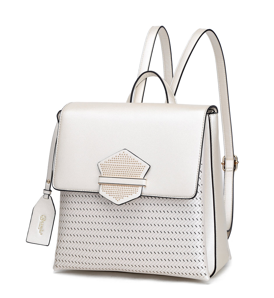 Brangio Italy Elegant Pearl White Backpack