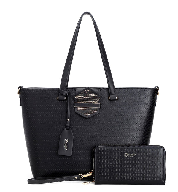 B.Angelo Signature Studded Tote & Wallet Set