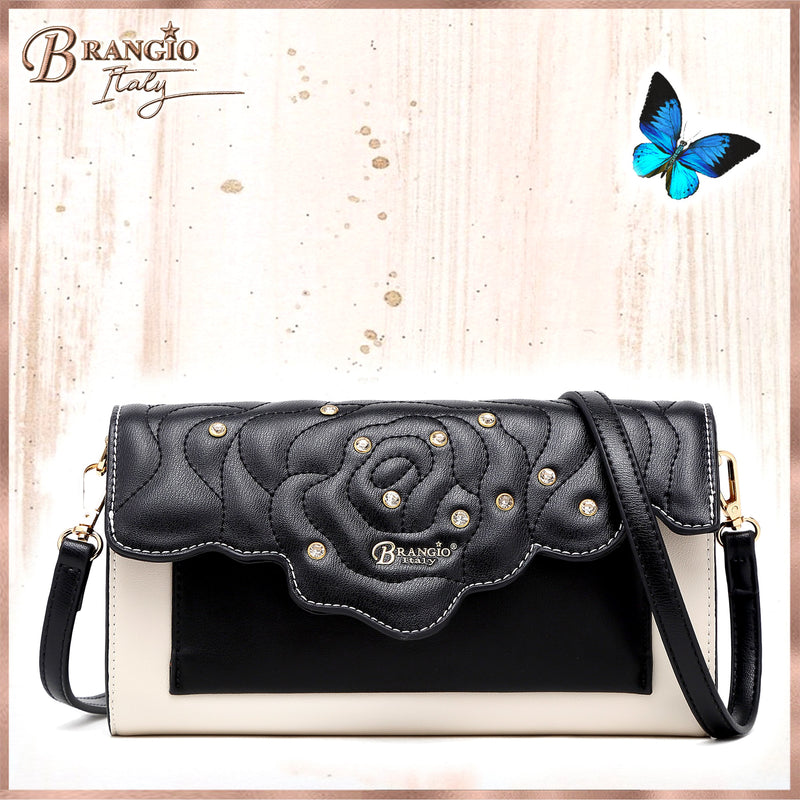 Rosette 3D Crystal Mini Crossbody Clutch - Brangio Italy Collections