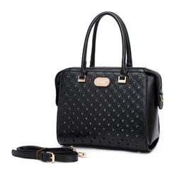 Millionaire Double Layer Crystal Engraved Matte Satchel - Brangio Italy Collections