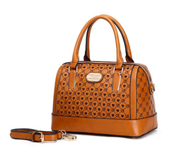 Millionaire Goddess Double Layer Crystal Engraved Dome Satchel - Brangio Italy Collections