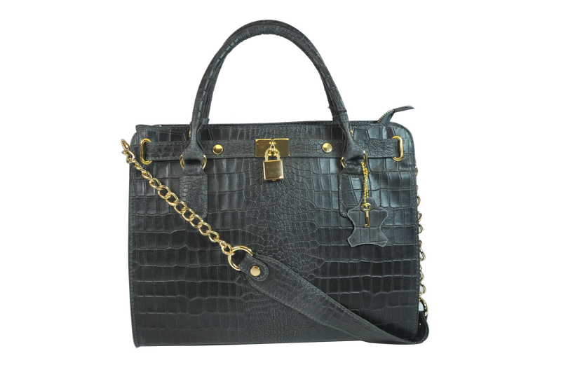 Misty Croci Chained Leather Bag - Made In Italy [YG8087]