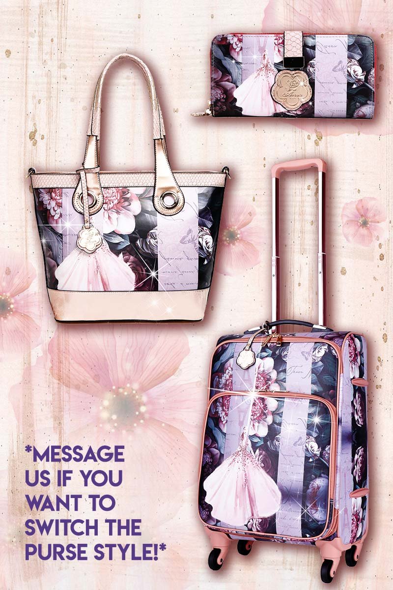 Blossomz 3PC Set | Tote + Travel Carry On Bags for Women - Brangio Italy Collections