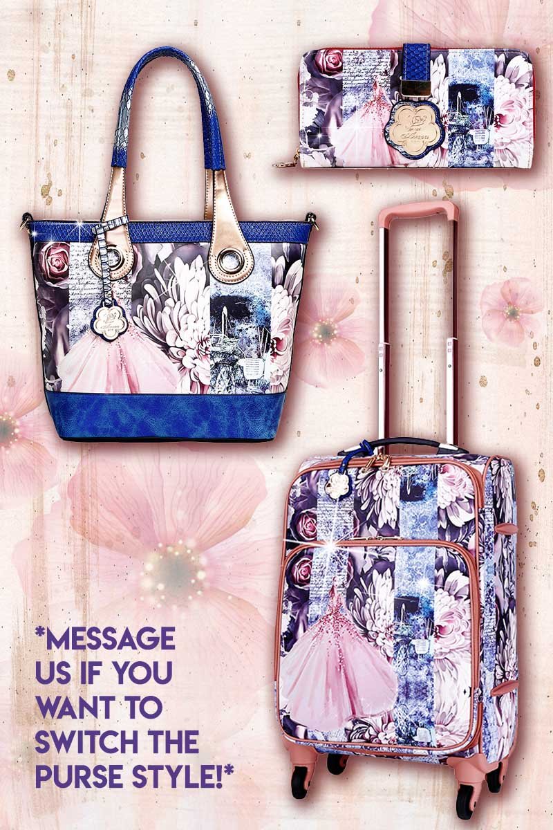 Blossomz 3PC Set | Tote + Travel Carry On Bags for Women - Brangio Italy Collections