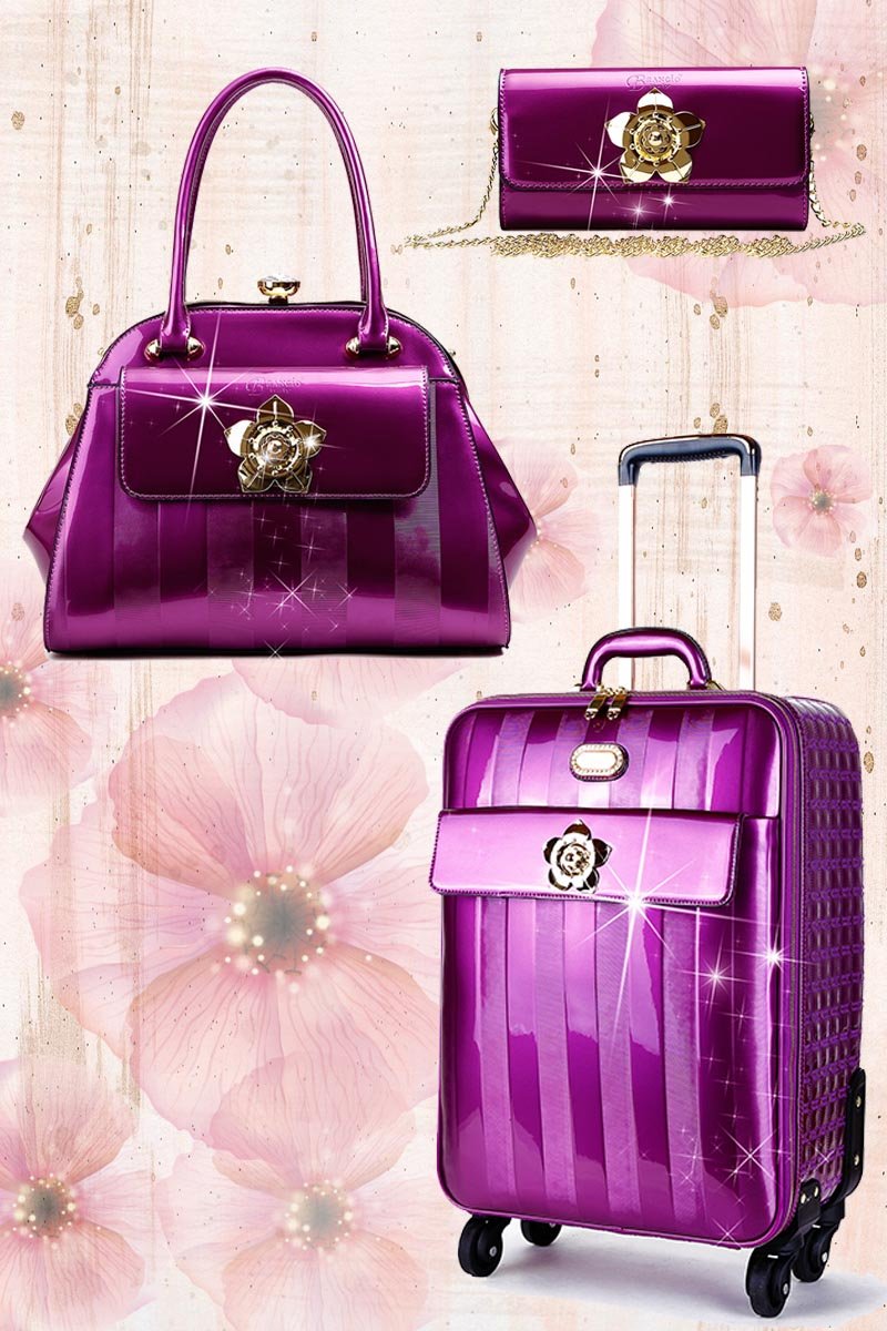 Floral Accent 3PC Set | Travel Bag Deal for Women Signature Set - Brangio Italy Collections