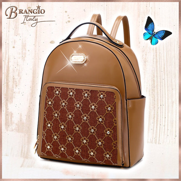 Wildflower Blossom Handmade Classy Work & Travel Backpack - Brangio Italy Collections