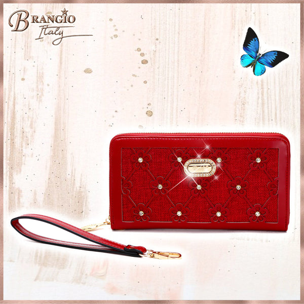 Wildflower Handmade Wristlet Wallet with Multiple Card Pockets - Brangio Italy Collections