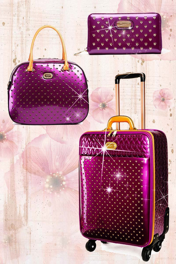 Starz Art Retro 3PC Set | Luxury Women Overnight Bag Set with Spinning Wheels - Brangio Italy Collections