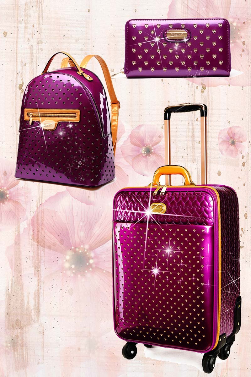 Starz Art 3PC Set | Luxury Women Overnight Bag Set with Spinning Wheels - Brangio Italy Collections
